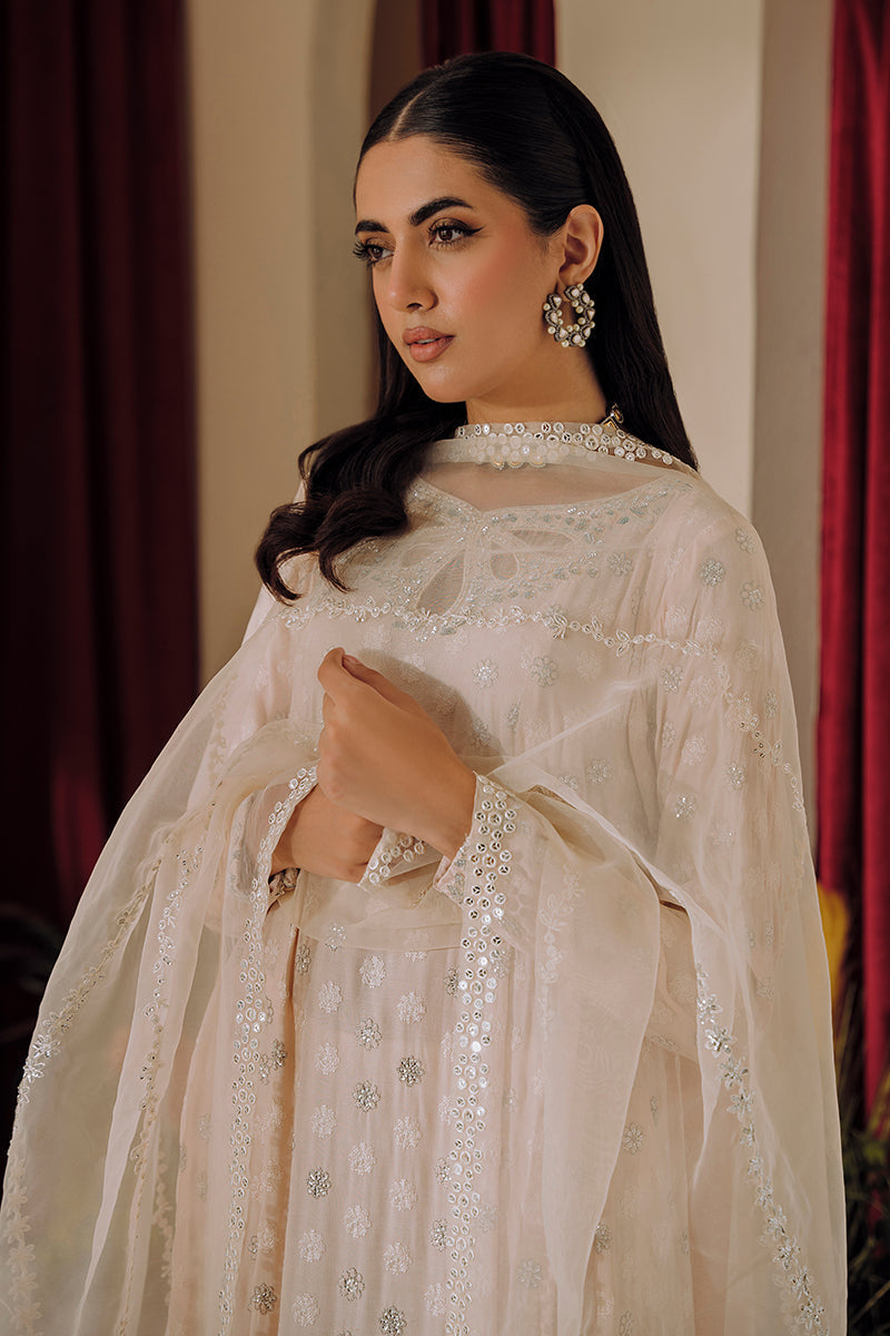 Cross Stitch | Eid Collection | PEACH GLORY - by - Libasekhas UK - Registered Vendor of : Cross Stitch - 100% Original Designer Dresss