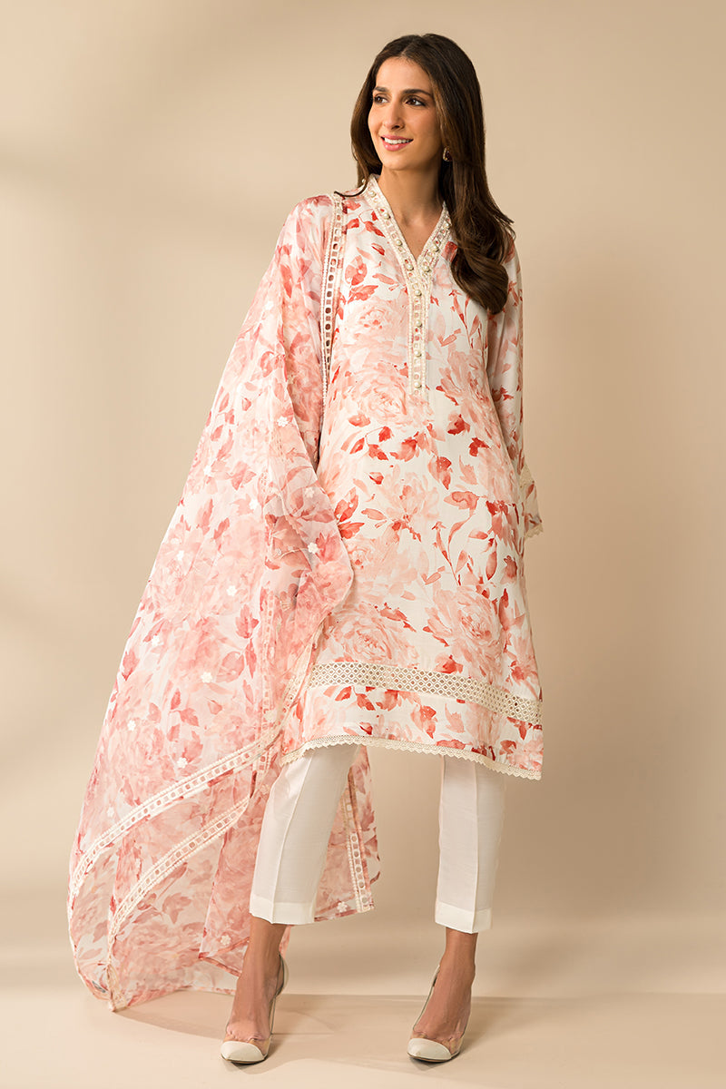 Cross Stitch | Eid Collection | CORAL IMPRESSION - by - Libasekhas UK - Registered Vendor of : Cross Stitch - 100% Original Designer Dresss