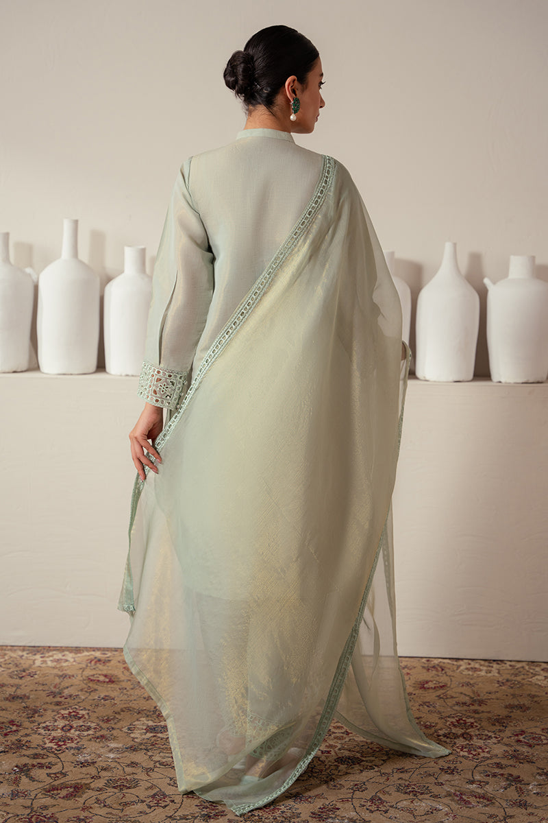 Cross Stitch | Eid Collection | GREEN MIST - by - Libasekhas UK - Registered Vendor of : Cross Stitch - 100% Original Designer Dresss