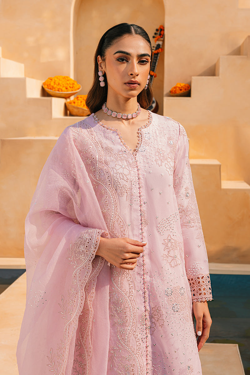 Cross Stitch | Eid Collection | MUTED PINK - by - Libasekhas UK - Registered Vendor of : Cross Stitch - 100% Original Designer Dresss