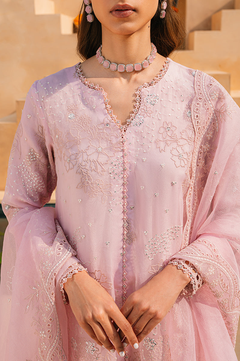 Cross Stitch | Eid Collection | MUTED PINK - by - Libasekhas UK - Registered Vendor of : Cross Stitch - 100% Original Designer Dresss