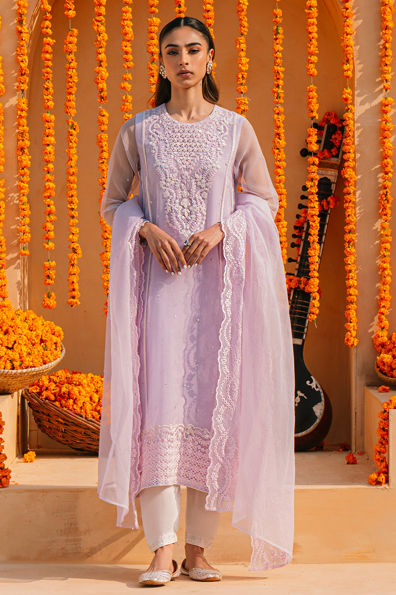 Cross Stitch | Eid Collection | LILAC WHISPER - by - Libasekhas UK - Registered Vendor of : Cross Stitch - 100% Original Designer Dresss