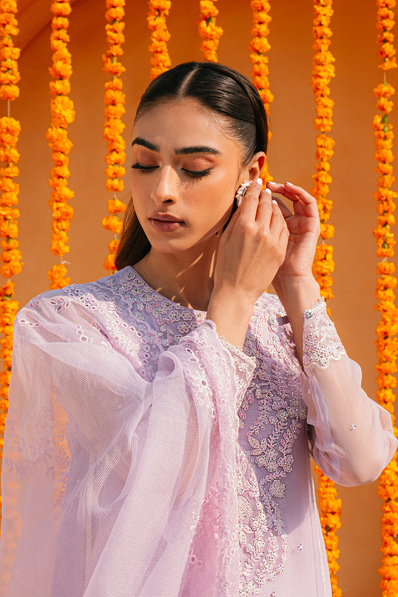 Cross Stitch | Eid Collection | LILAC WHISPER - by - Libasekhas UK - Registered Vendor of : Cross Stitch - 100% Original Designer Dresss