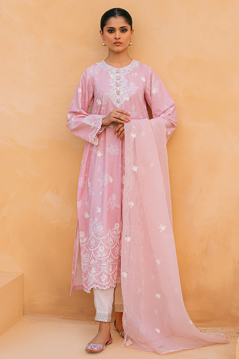 Cross Stitch | Eid Collection | PINK BREEZE - by - Libasekhas UK - Registered Vendor of : Cross Stitch - 100% Original Designer Dresss