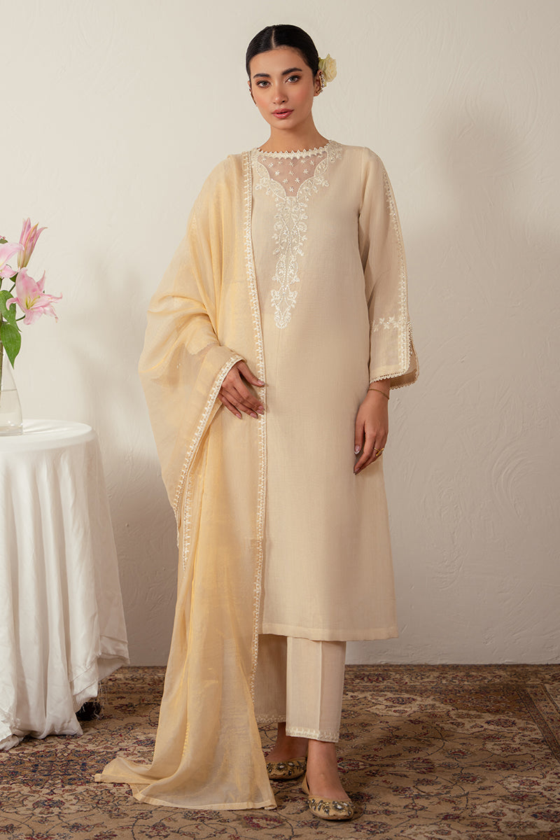 Cross Stitch | Eid Collection | PEARLED IVORY - by - Libasekhas UK - Registered Vendor of : Cross Stitch - 100% Original Designer Dresss