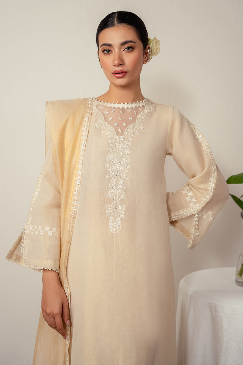 Cross Stitch | Eid Collection | PEARLED IVORY - by - Libasekhas UK - Registered Vendor of : Cross Stitch - 100% Original Designer Dresss