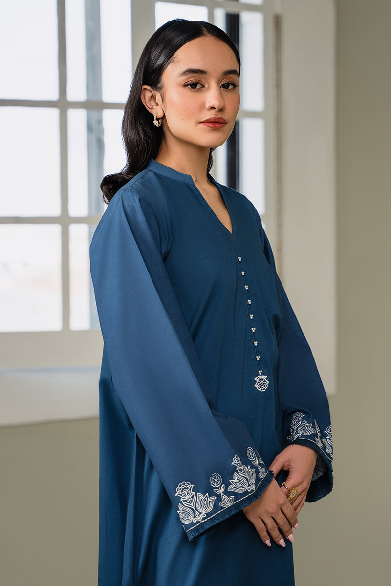Cross Stitch | Eid Collection | PEARL BLUE - by - Libasekhas UK - Registered Vendor of : Cross Stitch - 100% Original Designer Dresss