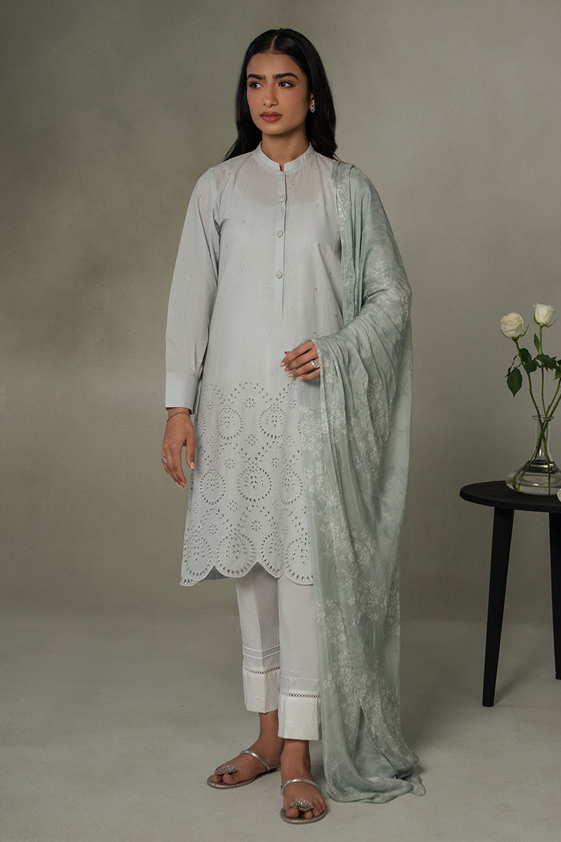 Cross Stitch | Eid Collection | BLUE HAZE - by - Libasekhas UK - Registered Vendor of : Cross Stitch - 100% Original Designer Dresss
