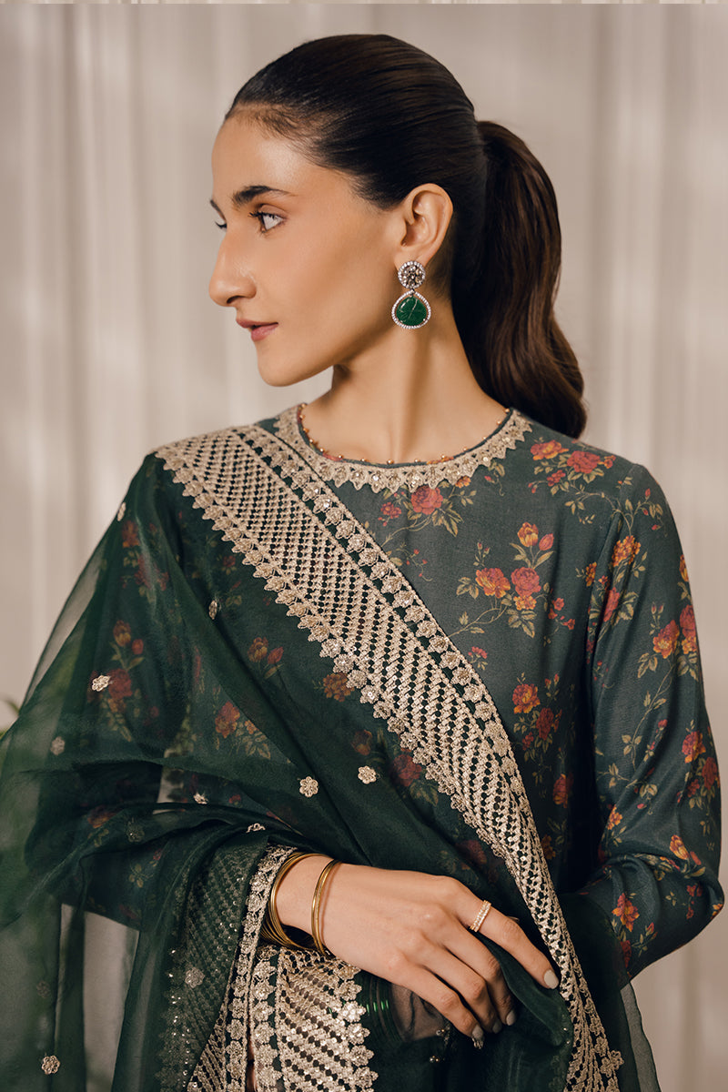 Cross Stitch | Eid Collection | EMERALD AISLE - by - Libasekhas UK - Registered Vendor of : Cross Stitch - 100% Original Designer Dresss