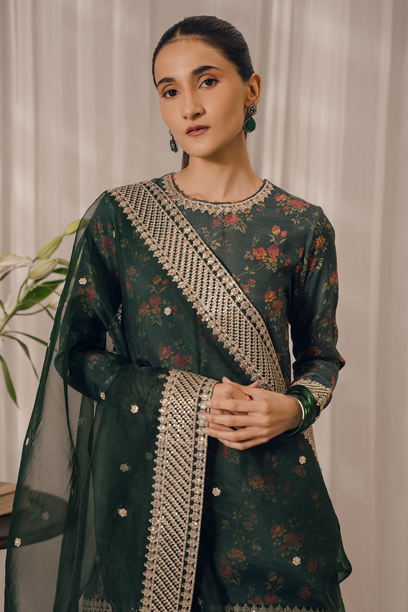 Cross Stitch | Eid Collection | EMERALD AISLE - by - Libasekhas UK - Registered Vendor of : Cross Stitch - 100% Original Designer Dresss