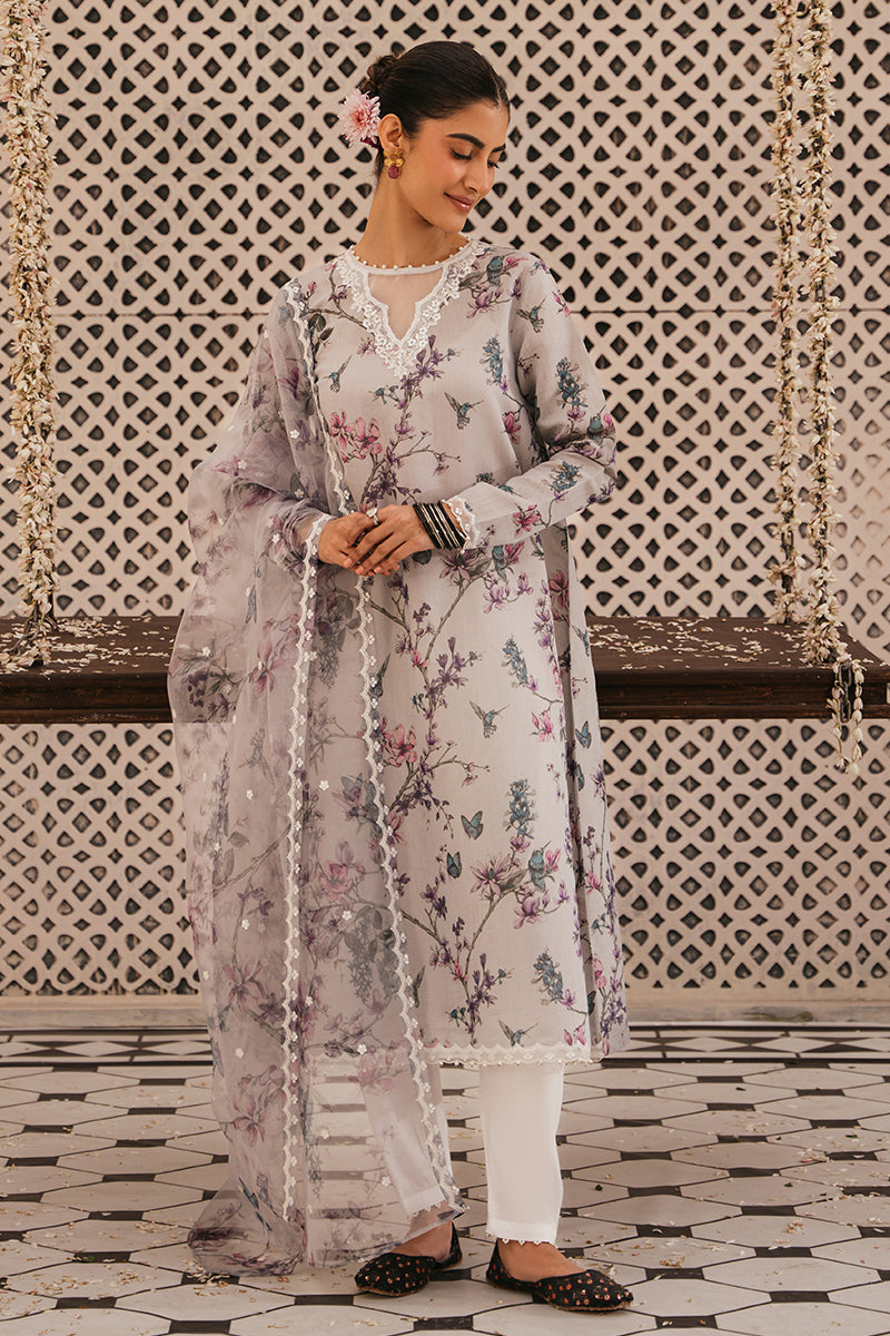 Cross Stitch | Eid Collection | PERIWINKLE PEARL - by - Libasekhas UK - Registered Vendor of : Cross Stitch - 100% Original Designer Dresss