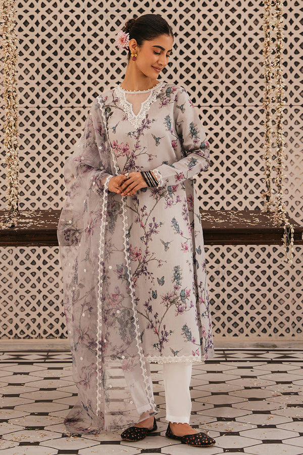 Cross Stitch | Eid Collection | PERIWINKLE PEARL - by - Libasekhas UK - Registered Vendor of : Cross Stitch - 100% Original Designer Dresss
