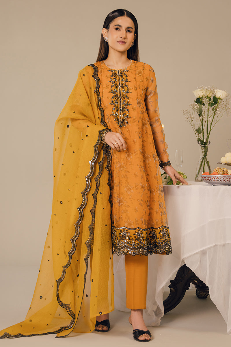 Cross Stitch | Eid Collection | HARVEST GOLD - by - Libasekhas UK - Registered Vendor of : Cross Stitch - 100% Original Designer Dresss