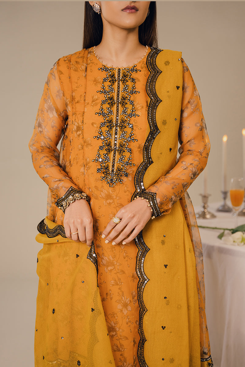 Cross Stitch | Eid Collection | HARVEST GOLD - by - Libasekhas UK - Registered Vendor of : Cross Stitch - 100% Original Designer Dresss