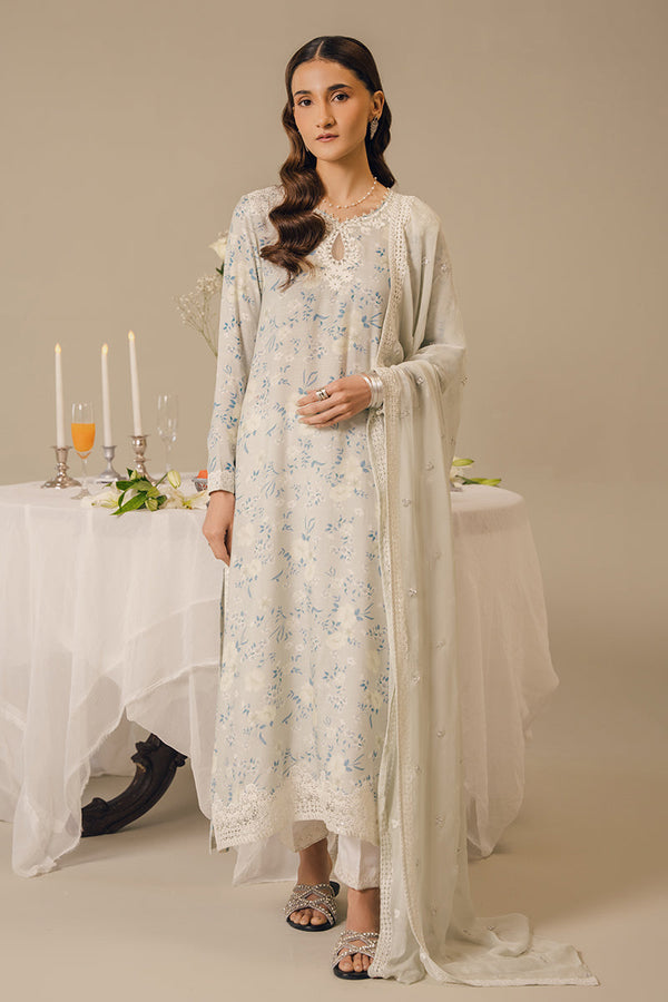 Cross Stitch | Eid Collection | PEARL BLUE - by - Libasekhas UK - Registered Vendor of : Cross Stitch - 100% Original Designer Dresss