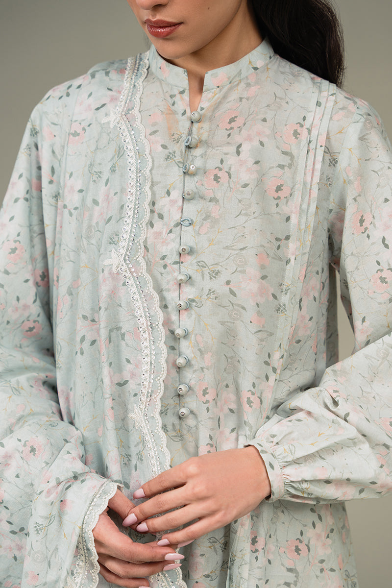 Cross Stitch | Eid Collection | AQUA WHISPER - by - Libasekhas UK - Registered Vendor of : Cross Stitch - 100% Original Designer Dresss