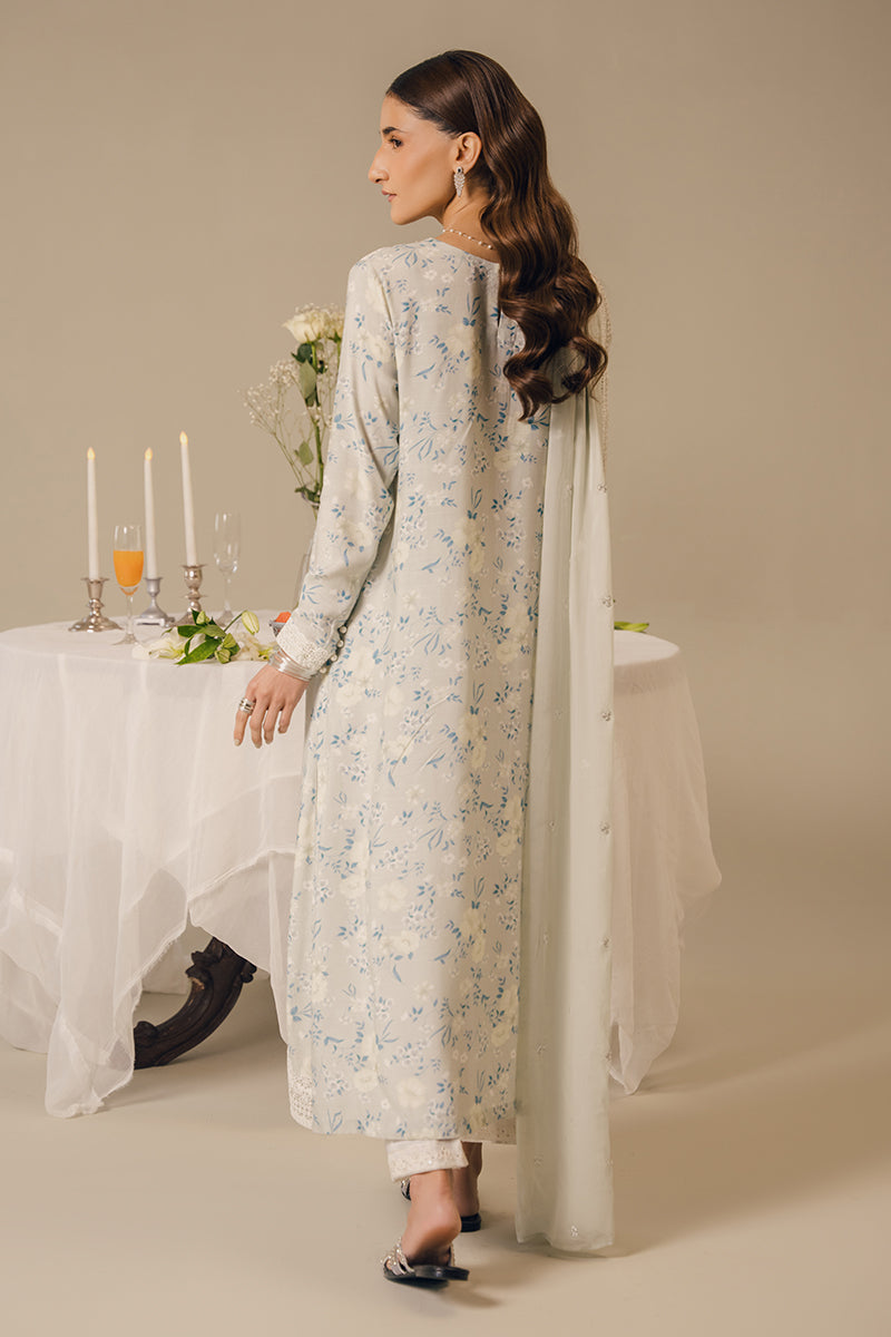 Cross Stitch | Eid Collection | PEARL BLUE - by - Libasekhas UK - Registered Vendor of : Cross Stitch - 100% Original Designer Dresss