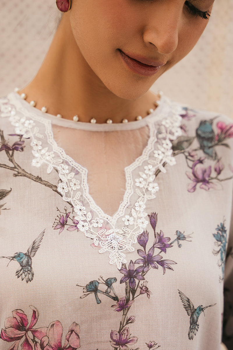 Cross Stitch | Eid Collection | PERIWINKLE PEARL - by - Libasekhas UK - Registered Vendor of : Cross Stitch - 100% Original Designer Dresss