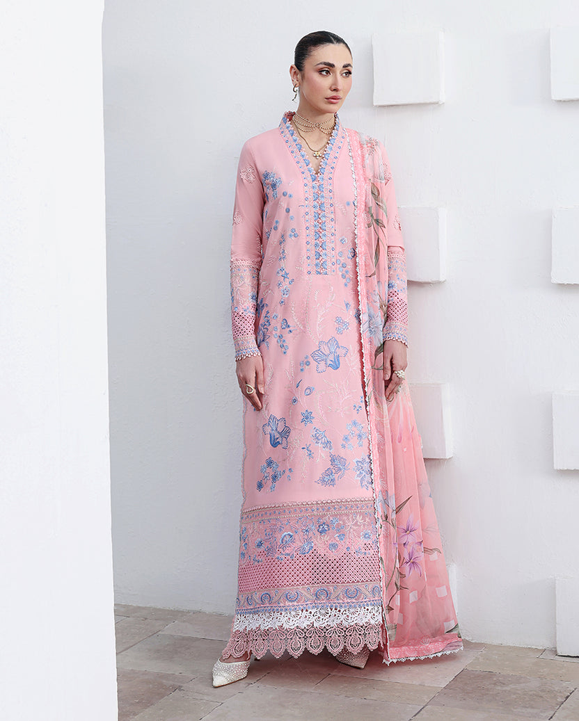 Roheenaz | Floral Reverie Luxury Lawn | Crystal Glow - by Libasekhas UK - Registered Vendor of : Roheenaz - 100% Original Designer Dress