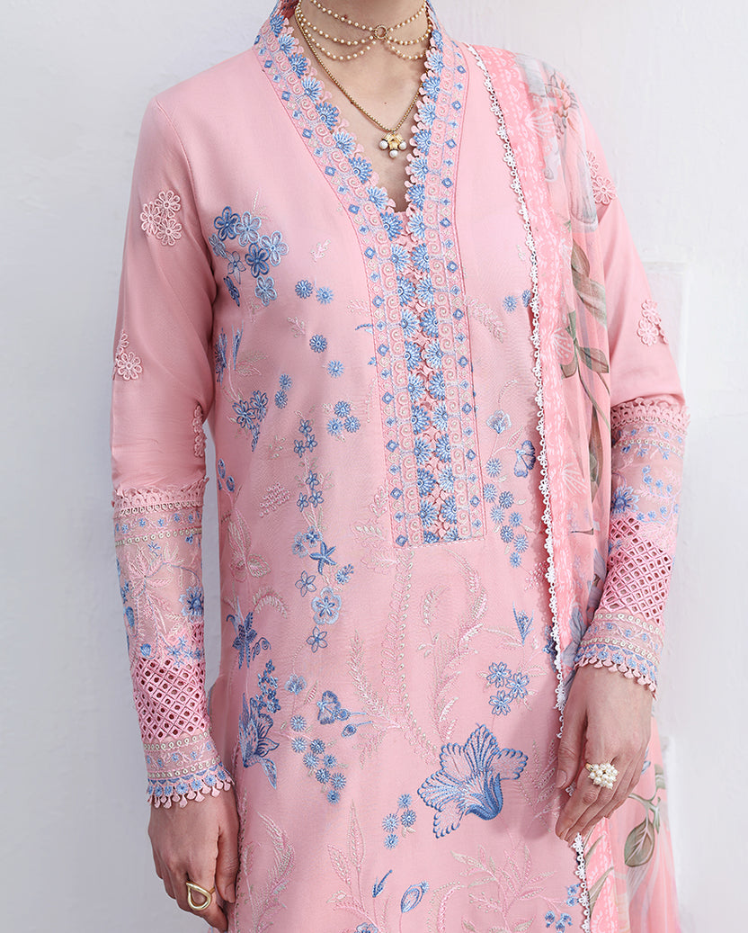 Roheenaz | Floral Reverie Luxury Lawn | Crystal Glow - by Libasekhas UK - Registered Vendor of : Roheenaz - 100% Original Designer Dress