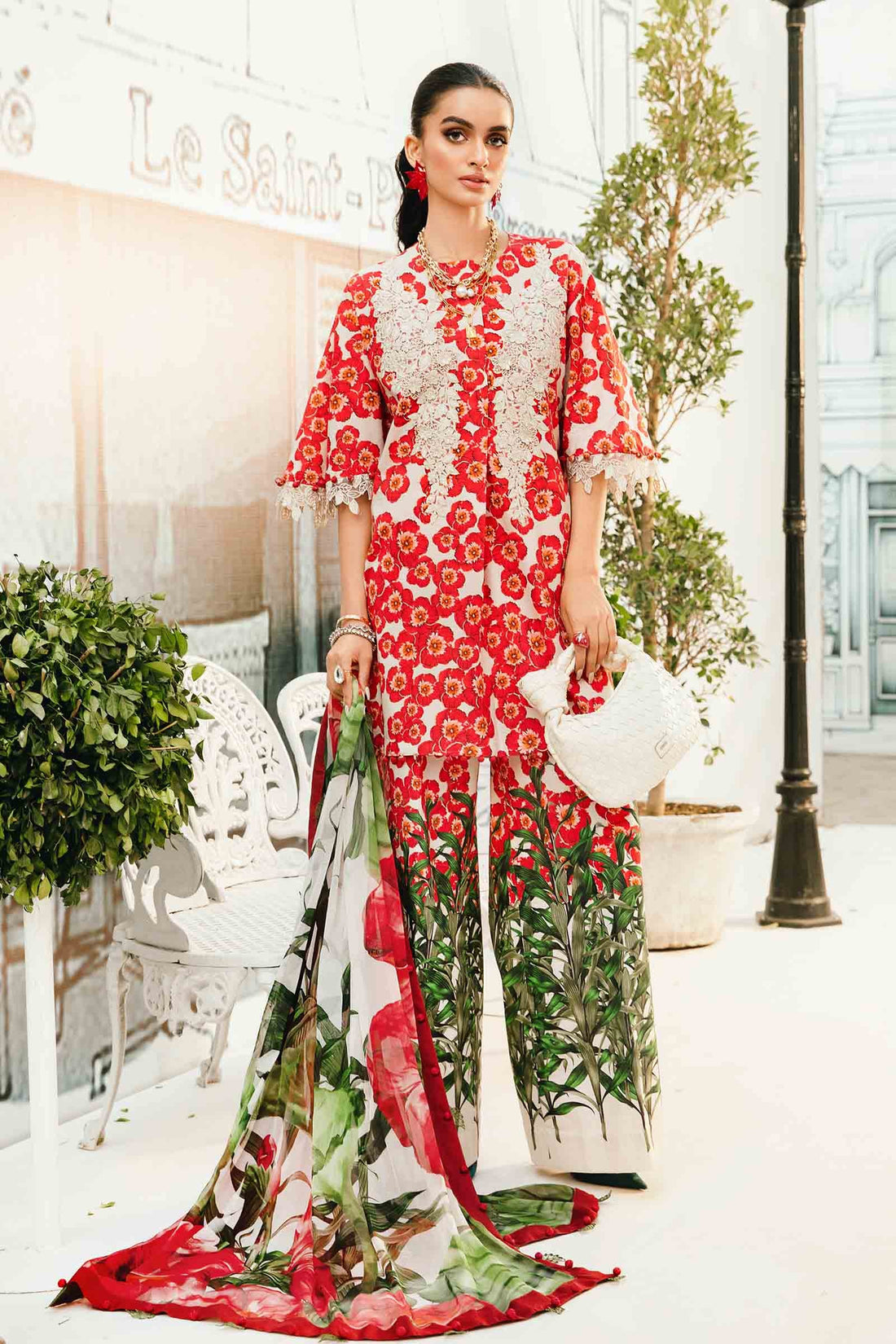 Maria B | M Prints Summer 25 | MPT-2606-B - by - Libasekhas UK - Registered Vendor of : Maria B - 100% Original Designer Dresss