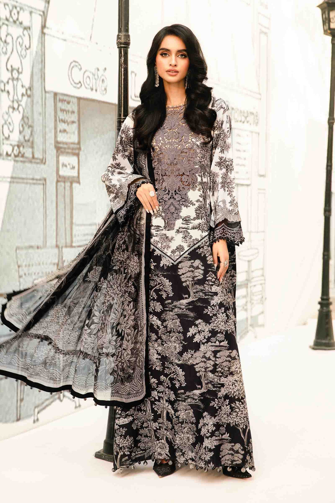Maria B | M Prints Summer 25 | MPT-2608-B - by - Libasekhas UK - Registered Vendor of : Maria B - 100% Original Designer Dresss