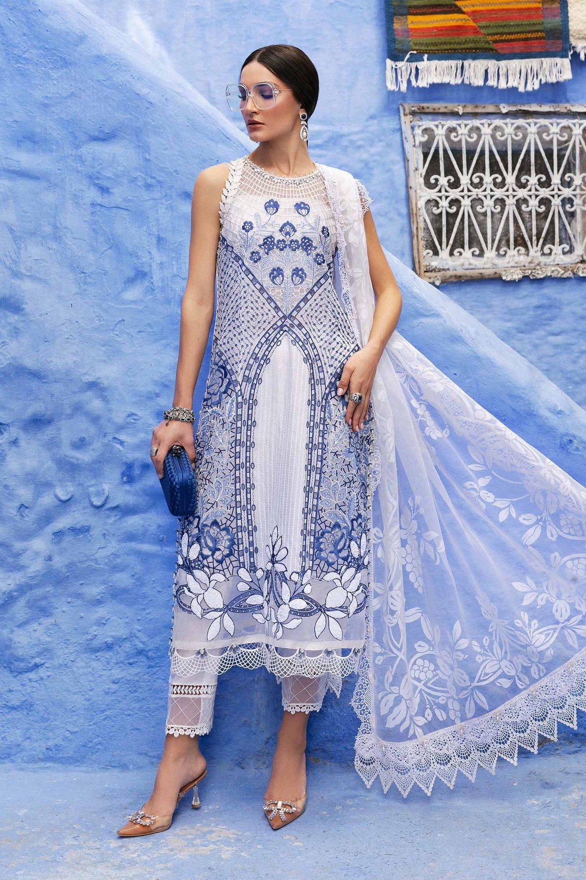 Maria B | Luxury Lawn 25 | D-2510-A - by - Libasekhas UK - Registered Vendor of : Maria B - 100% Original Designer Dresss