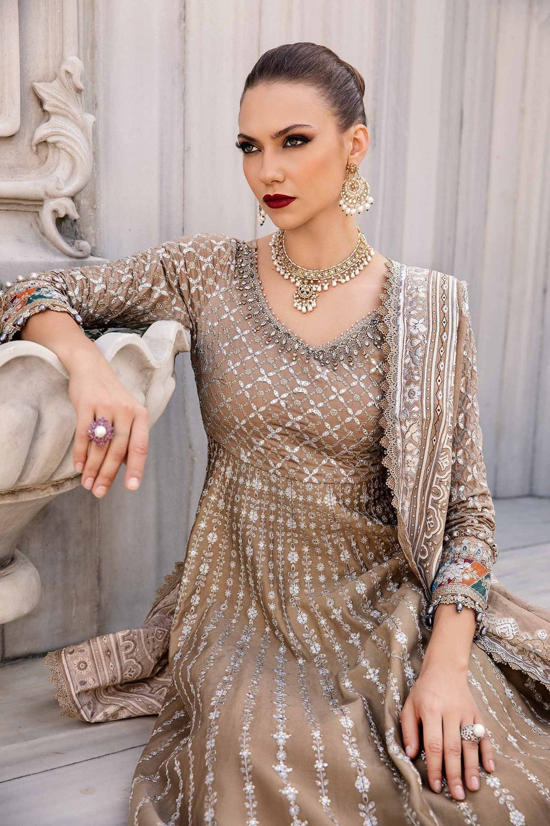 Maria B | Sateen Formals 24 | CST-810 - by - Libasekhas UK - Registered Vendor of : Maria B - 100% Original Designer Dresss