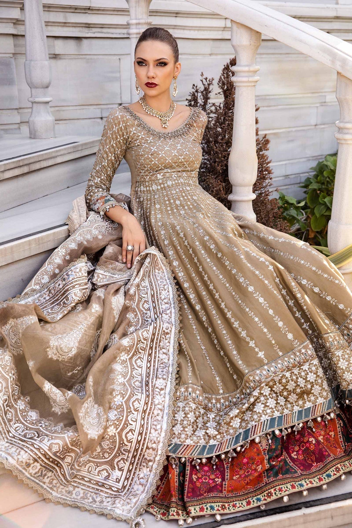 Maria B | Sateen Formals 24 | CST-810 - by - Libasekhas UK - Registered Vendor of : Maria B - 100% Original Designer Dresss