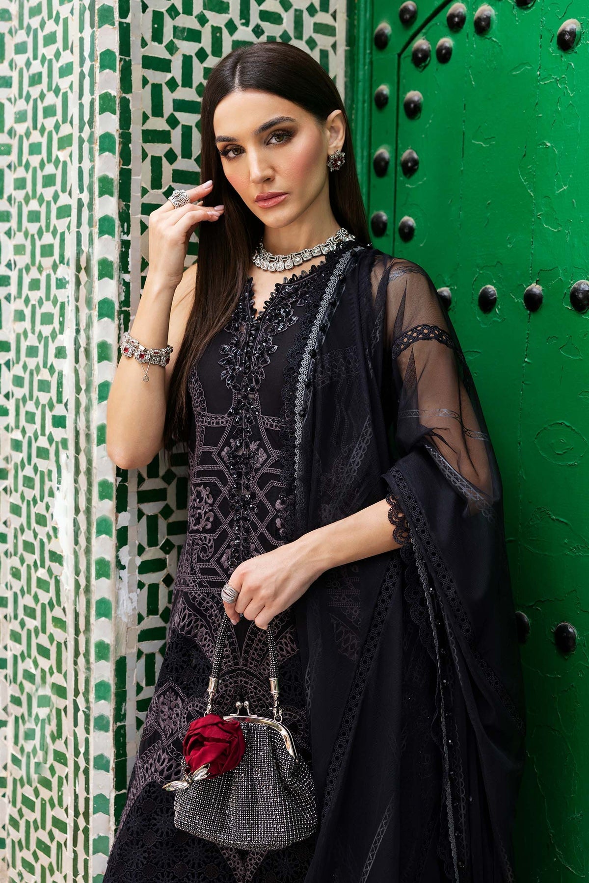 Maria B | Luxury Lawn 25 | D-2512-B - by - Libasekhas UK - Registered Vendor of : Maria B - 100% Original Designer Dresss
