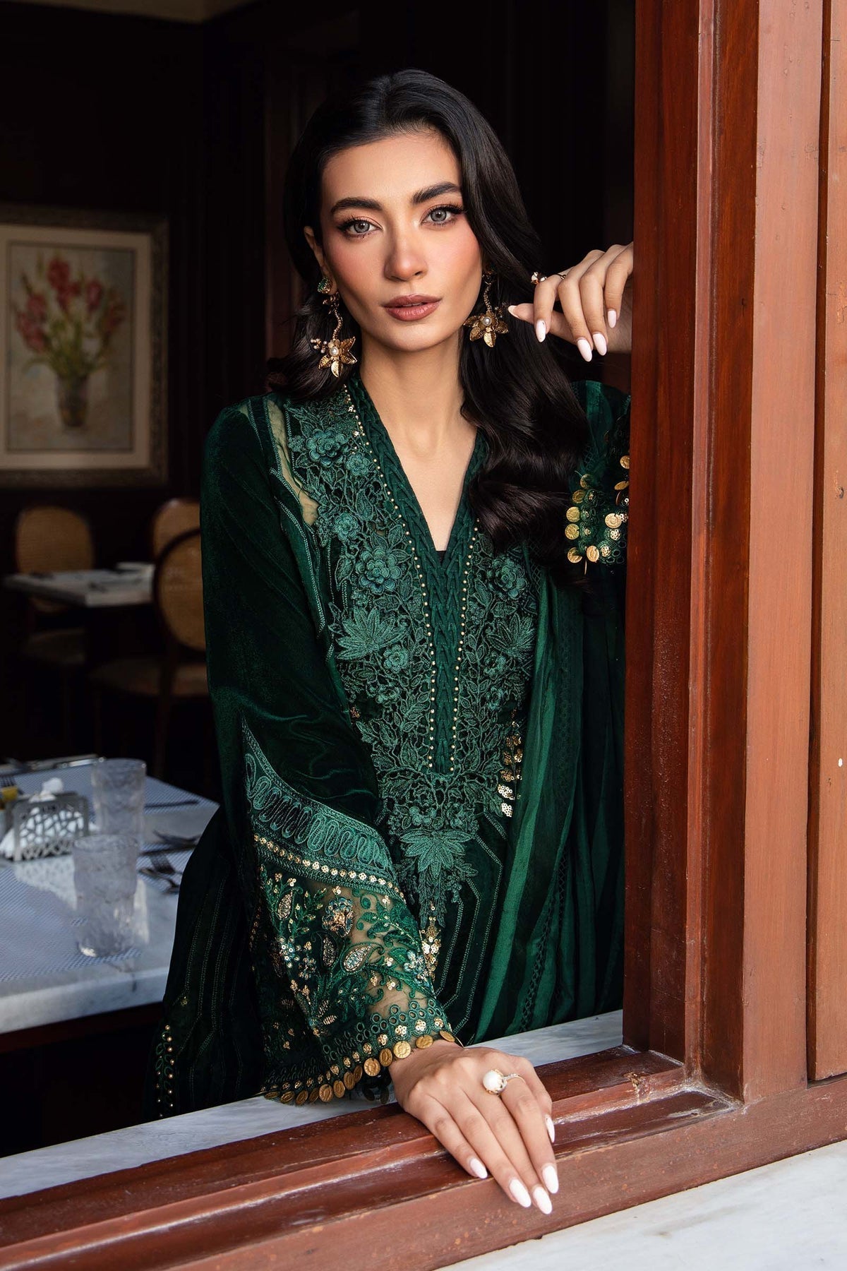 Maria B | Winter Luxe 24 | Velvet DL-1212 - by - Libasekhas UK - Registered Vendor of : Maria B - 100% Original Designer Dresss