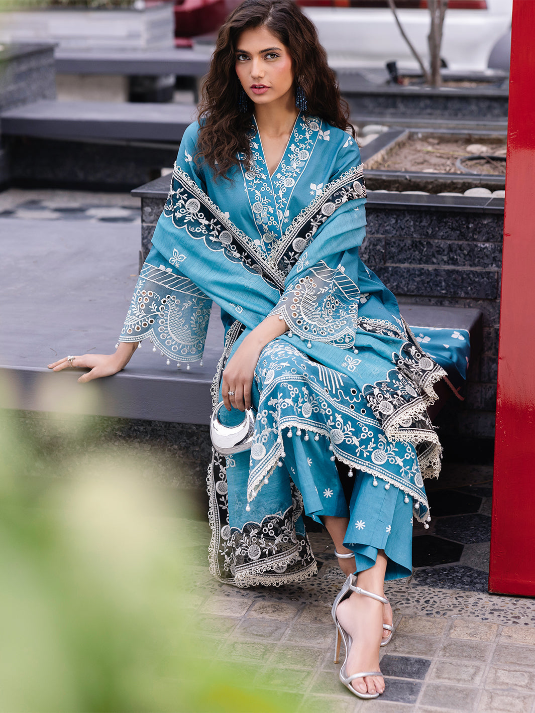 Mahnur | Broadway Luxury Lawn 25 | Scarlet - by - Libasekhas UK - Registered Vendor of : Mahnur - 100% Original Designer Dresss