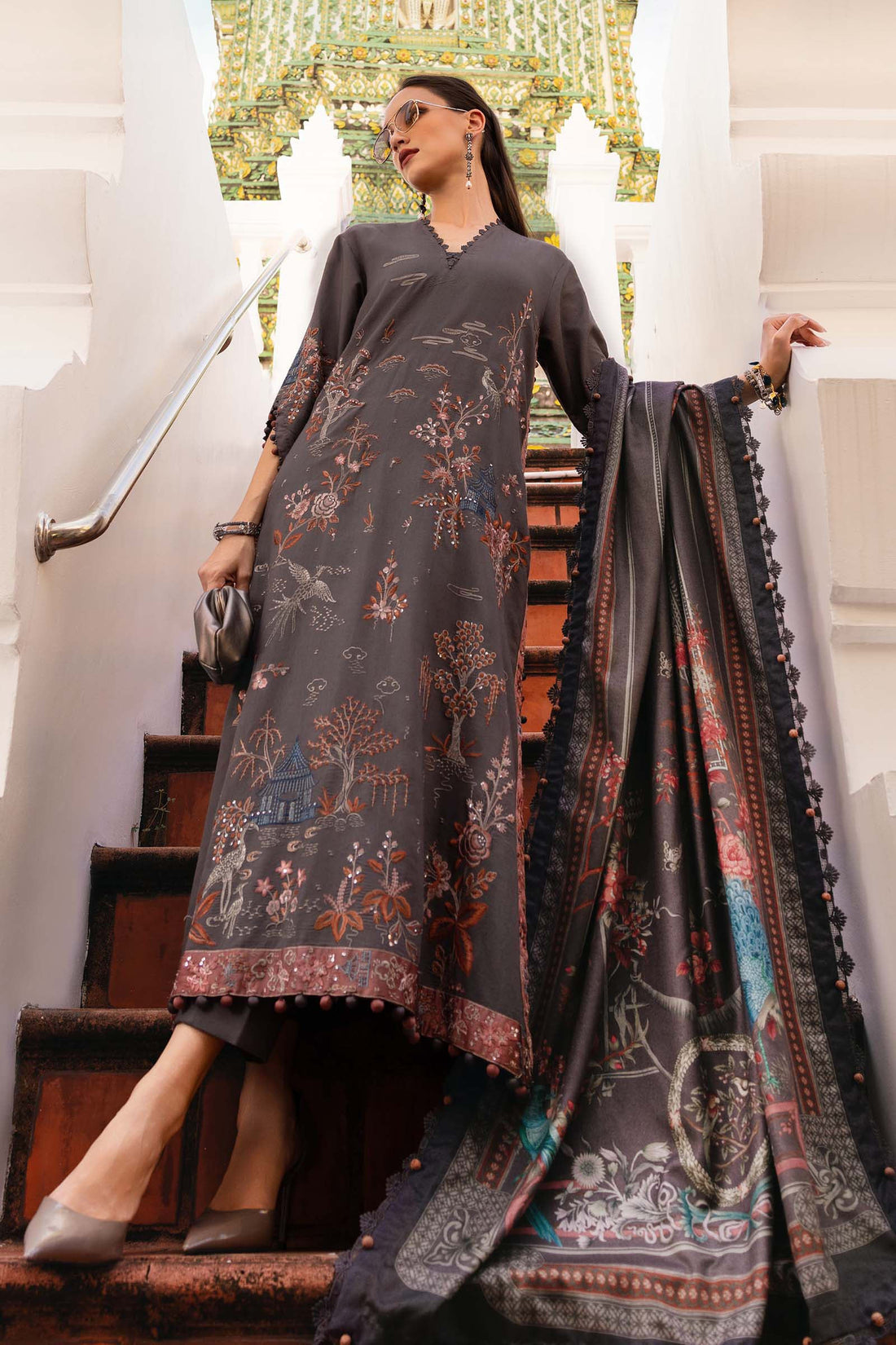 Maria B | M Prints Winter 25 | MPT-2801-B - by Libasekhas UK - Registered Vendor of : Maria B - 100% Original Designer Dress