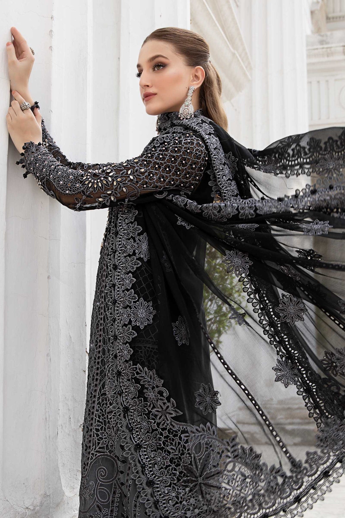 Maria B | Chiffon Formals 24 | Chiffon Suit | MPC-24-101 - by - Libasekhas UK - Registered Vendor of : Maria B - 100% Original Designer Dresss