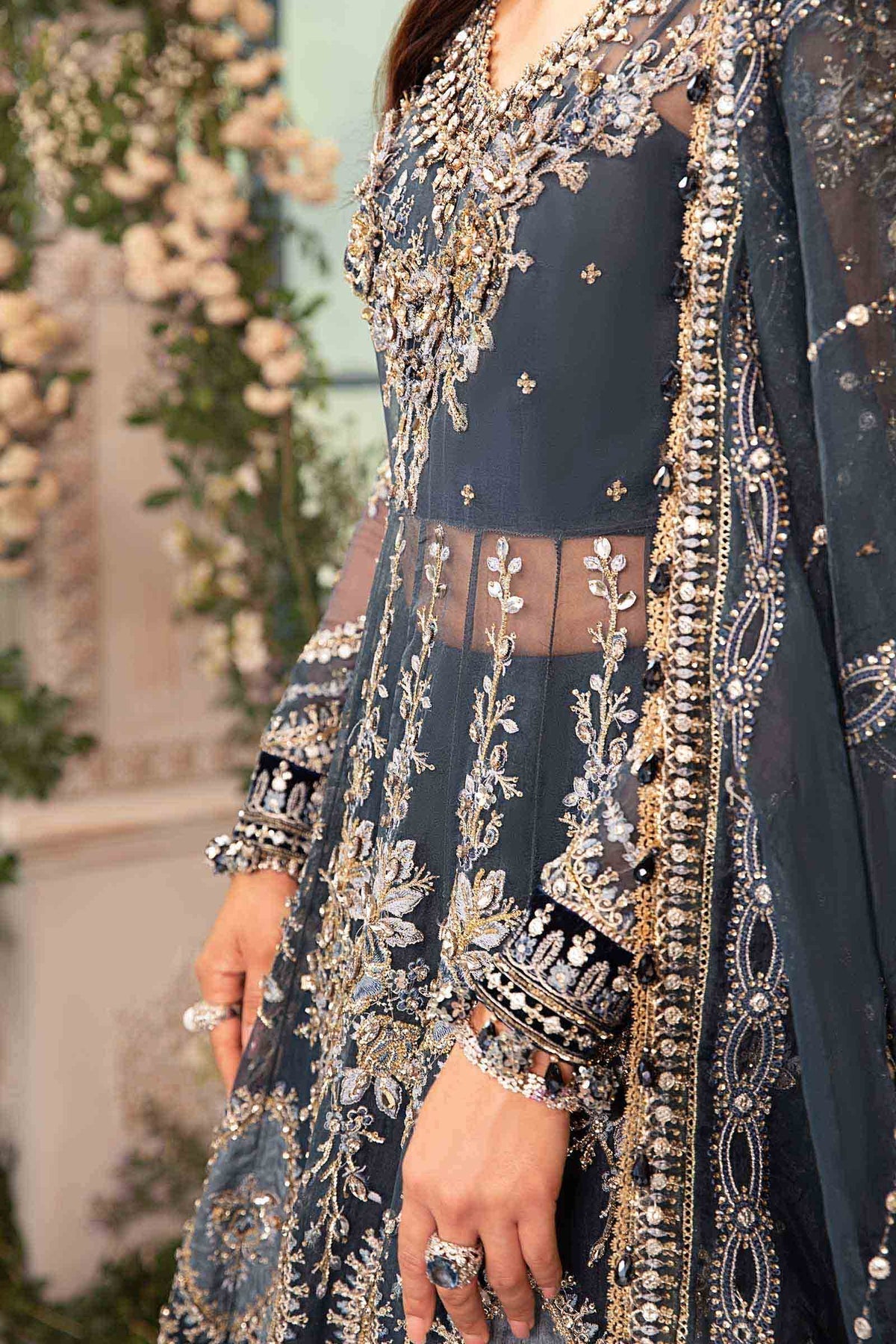 Maria B | Mbroidered Formals 24| Organza Suit | BD-2901 - by - Libasekhas UK - Registered Vendor of : Maria B - 100% Original Designer Dresss