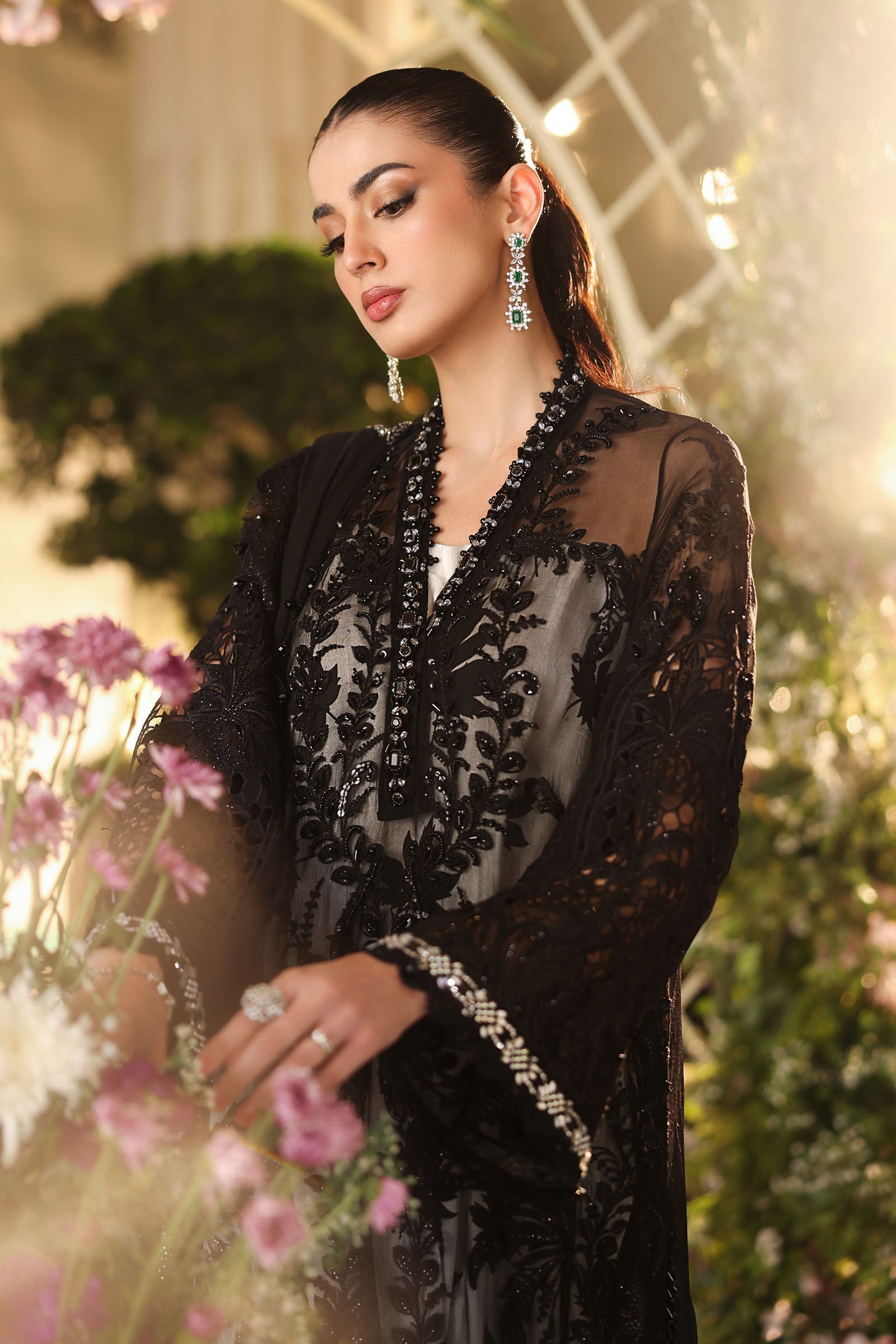 Maria b | Chiffon Formals 26 | MPC-26-101-Black - by Libasekhas UK - Registered Vendor of : Maria B - 100% Original Designer Dress