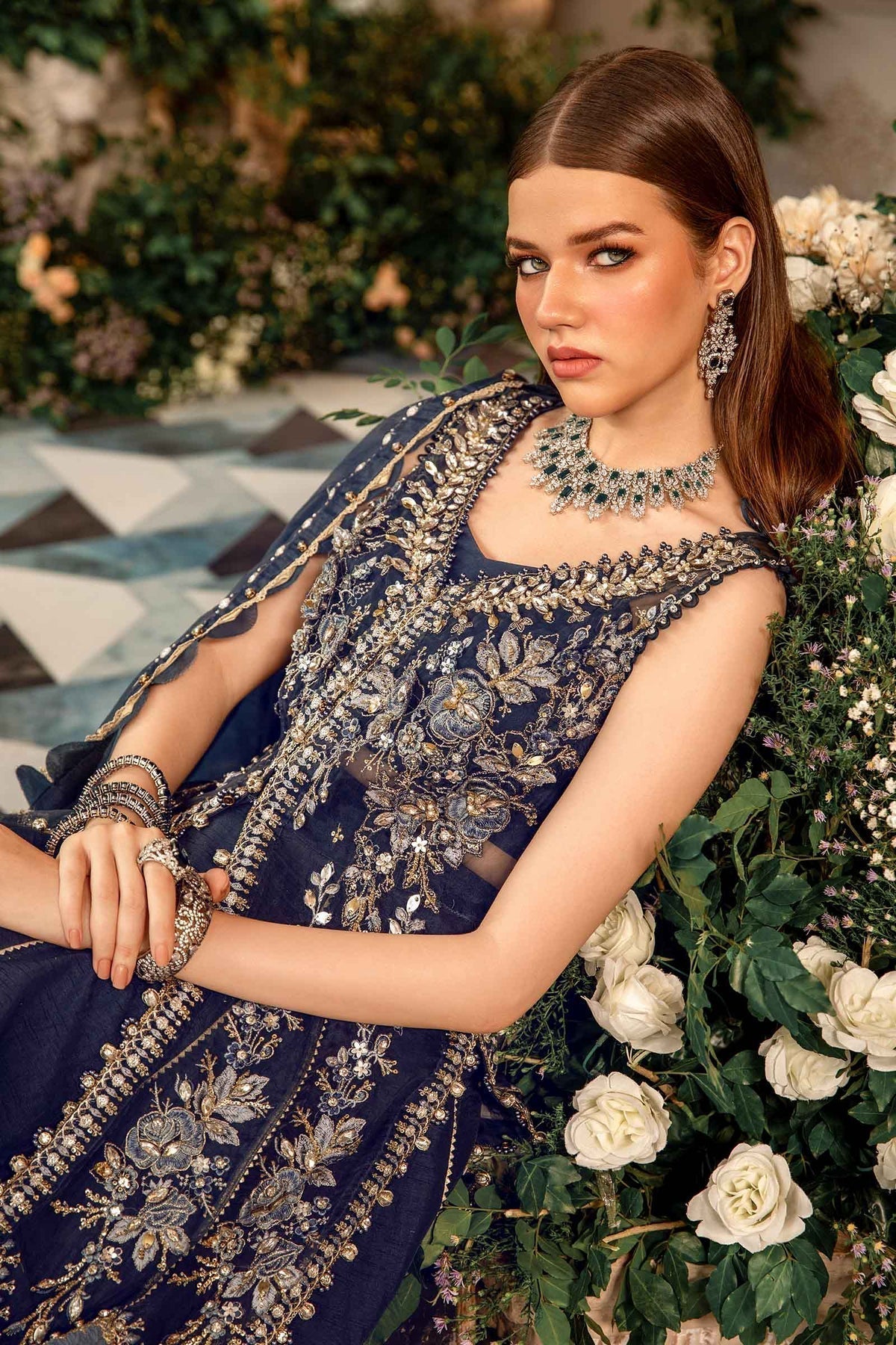 Maria B | Mbroidered Formals 24| Organza Suit | BD-2901 - by - Libasekhas UK - Registered Vendor of : Maria B - 100% Original Designer Dresss