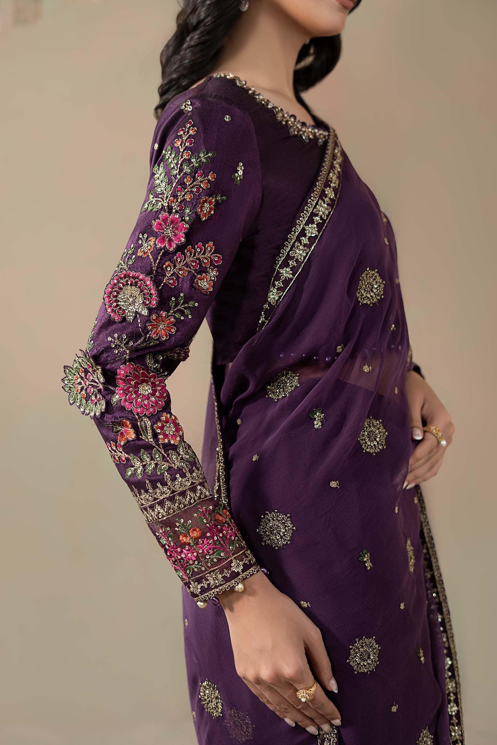 Maria B | Soiree Formals | WFS-09-01-Purple - by Libasekhas UK - Registered Vendor of : Maria B - 100% Original Designer Dress