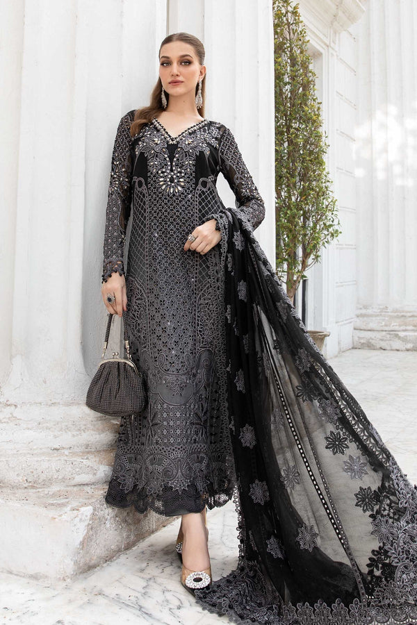 Maria B | Chiffon Formals 24 | Chiffon Suit | MPC-24-101 - by - Libasekhas UK - Registered Vendor of : Maria B - 100% Original Designer Dresss