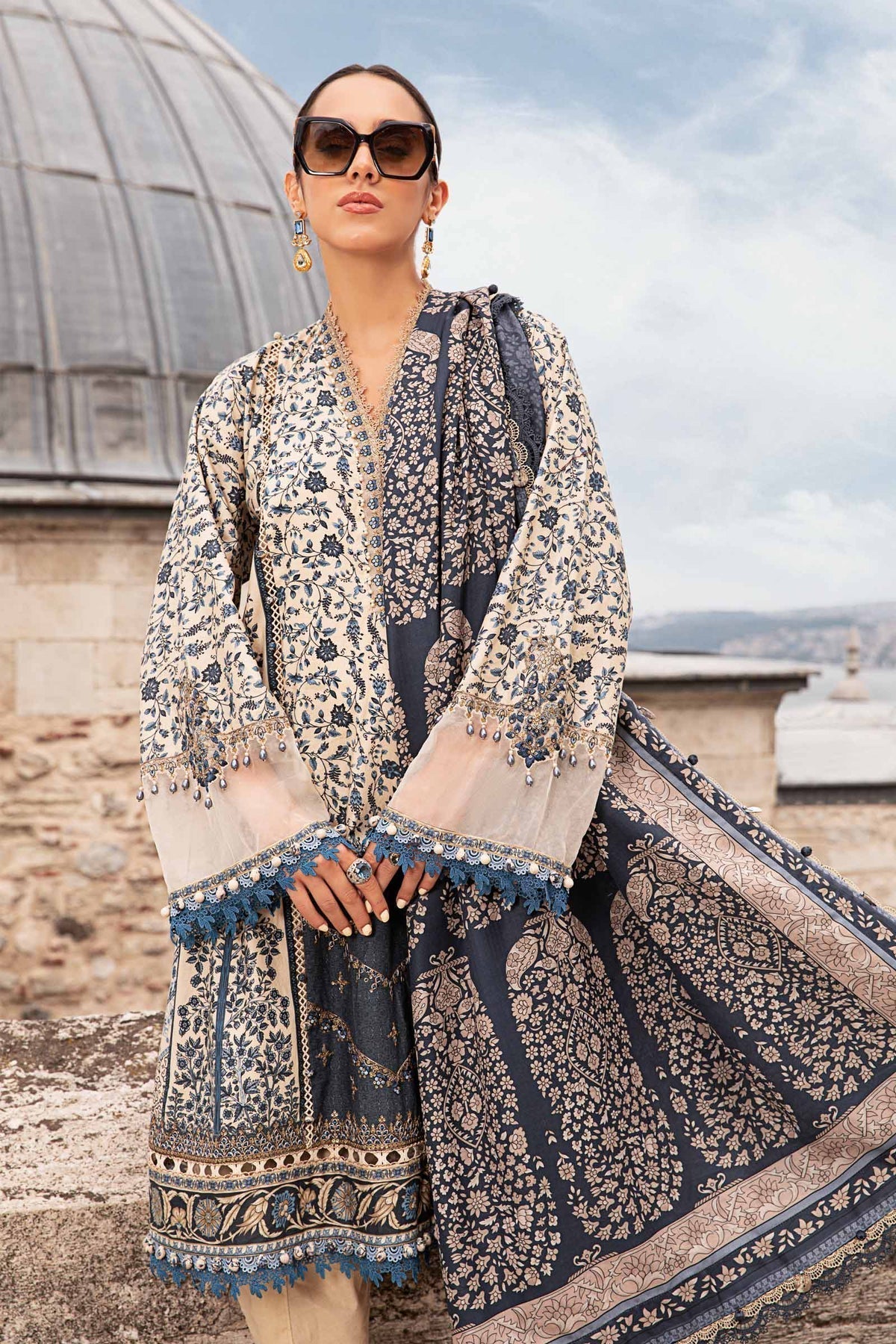 Maria B | M Prints Fall Edit 24 | MPT-2302-A - by - Libasekhas UK - Registered Vendor of : Maria B - 100% Original Designer Dresss