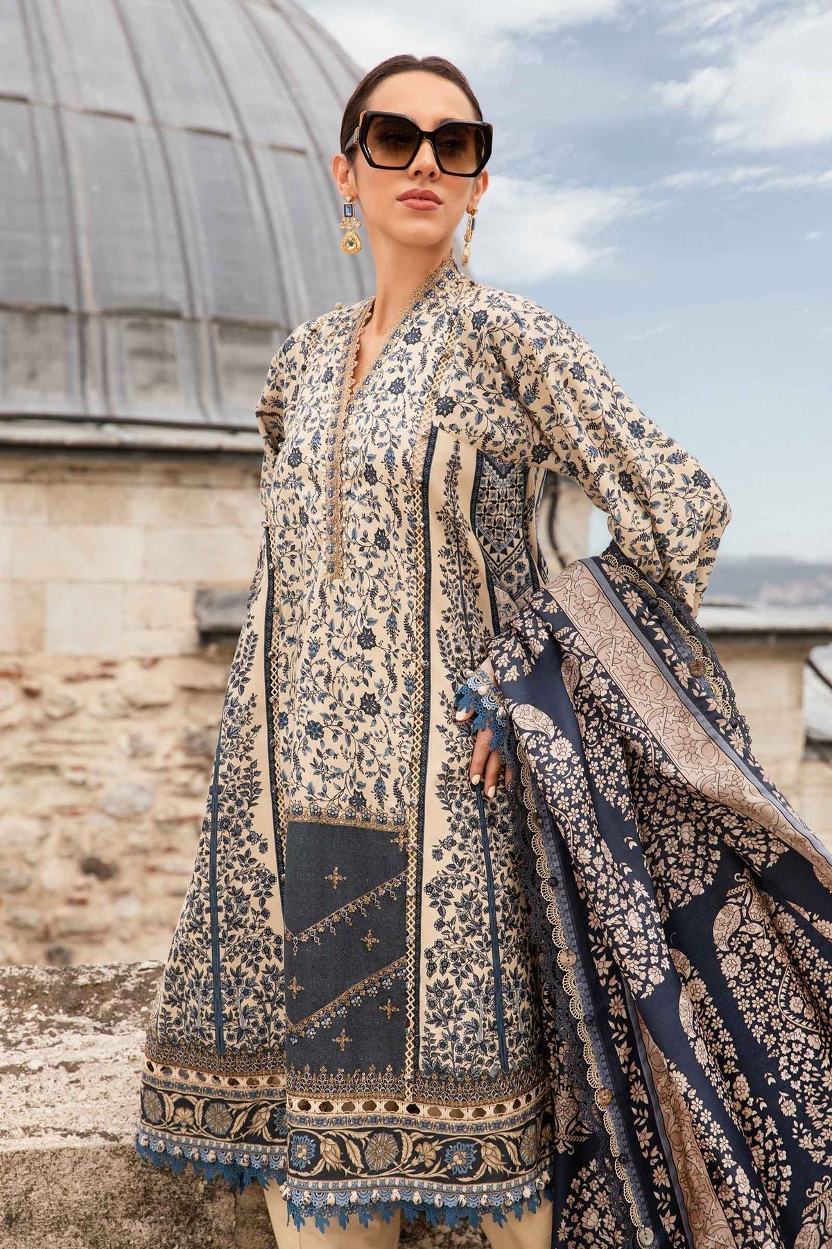 Maria B | M Prints Fall Edit 24 | MPT-2302-A - by - Libasekhas UK - Registered Vendor of : Maria B - 100% Original Designer Dresss