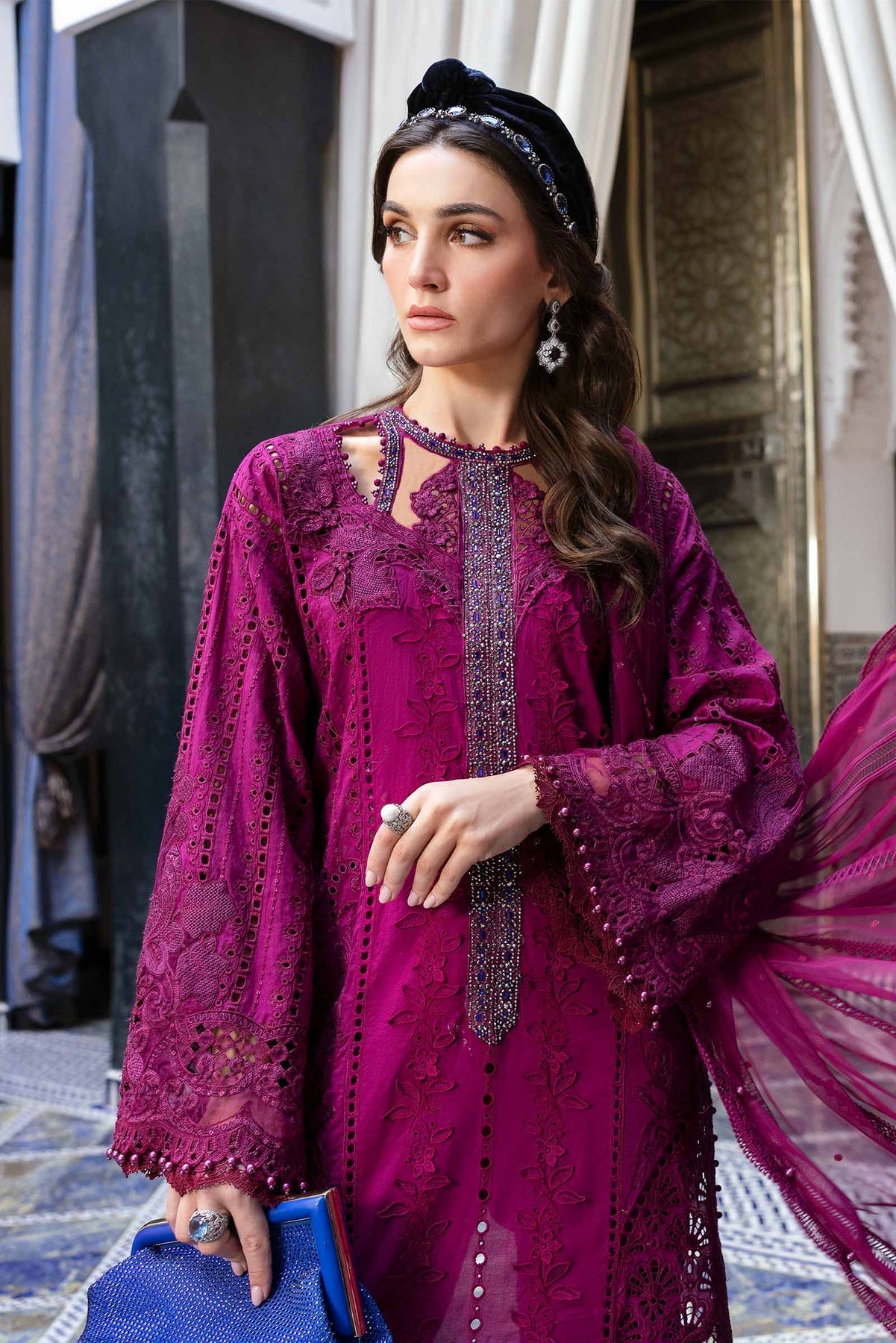 Maria B | Luxury Lawn 25 | D-2502-B - by - Libasekhas UK - Registered Vendor of : Maria B - 100% Original Designer Dresss