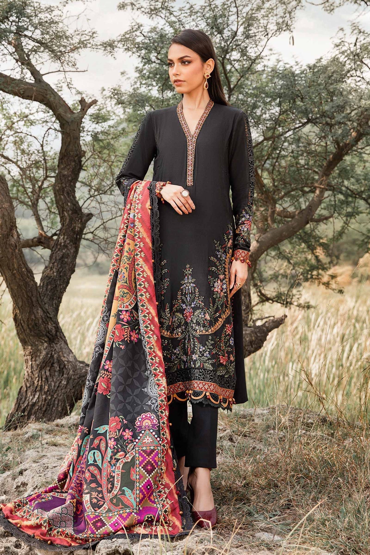 Maria B | M Prints Winter 24 | MPT-2402-B - by - Libasekhas UK - Registered Vendor of : Maria B - 100% Original Designer Dresss