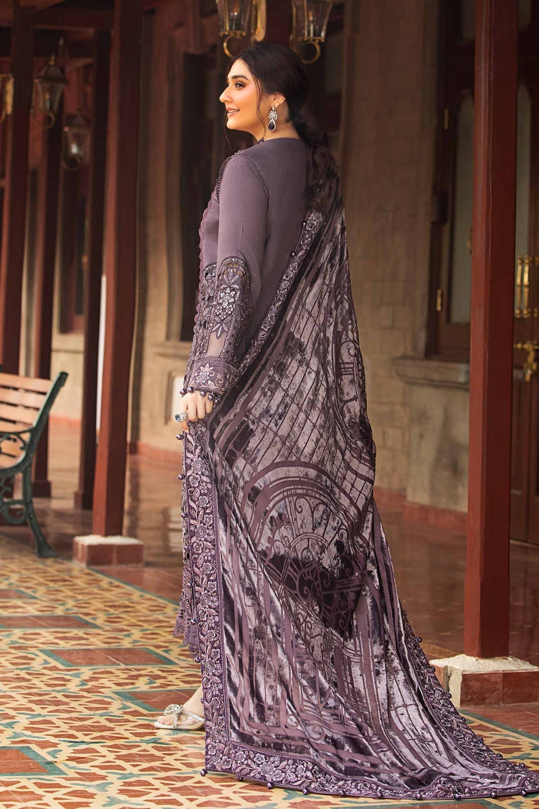 Maria B | Winter Luxe 24 | Velvet DL-1202 - by - Libasekhas UK - Registered Vendor of : Maria B - 100% Original Designer Dresss