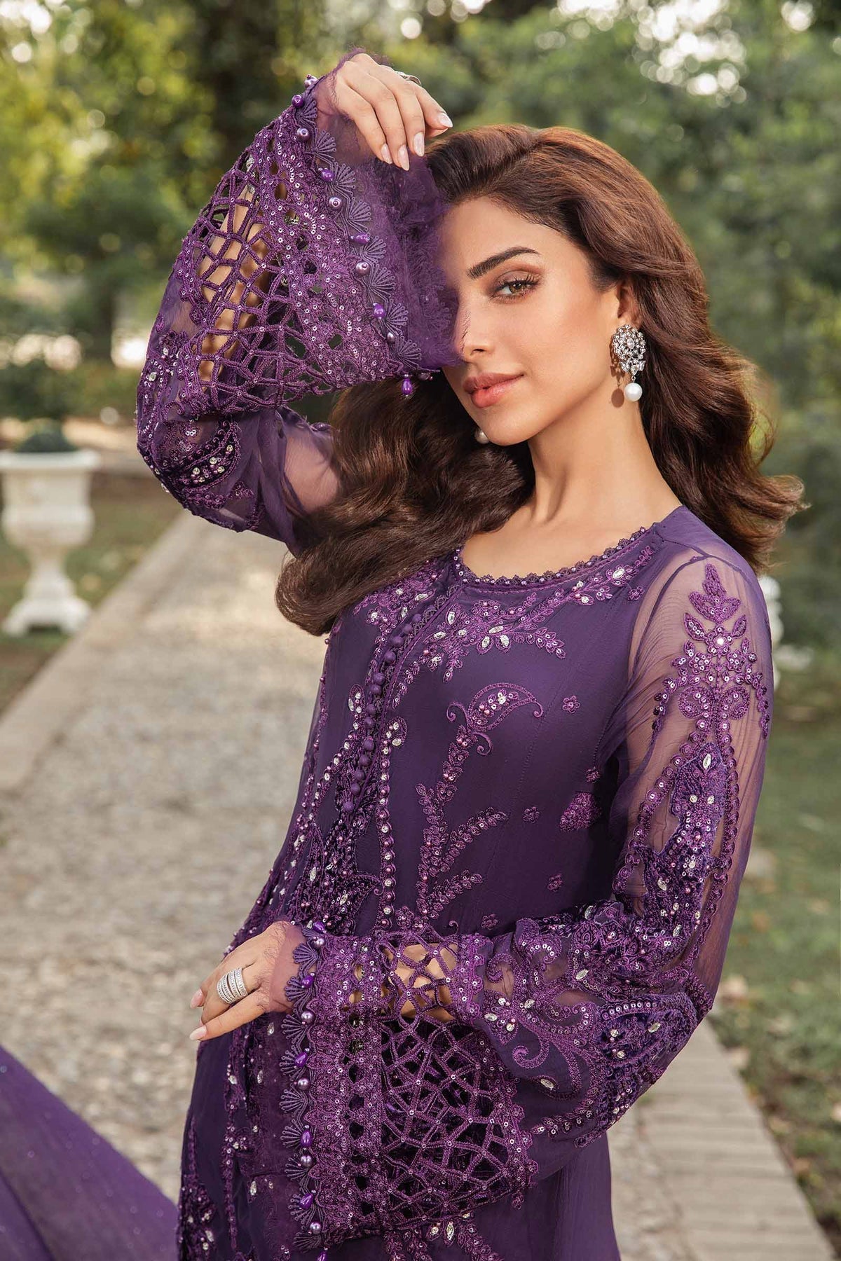 Maria B | Chiffon Formals 24 | Chiffon Suit | MPC-24-102 - by - Libasekhas UK - Registered Vendor of : Maria B - 100% Original Designer Dresss