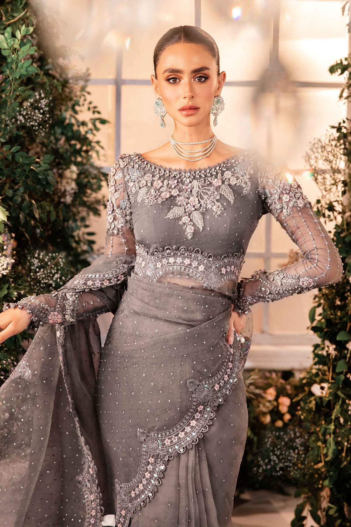 Maria B | Mbroidered Formals 24 | Organza Suit | BD-2902 - by - Libasekhas UK - Registered Vendor of : Maria B - 100% Original Designer Dresss