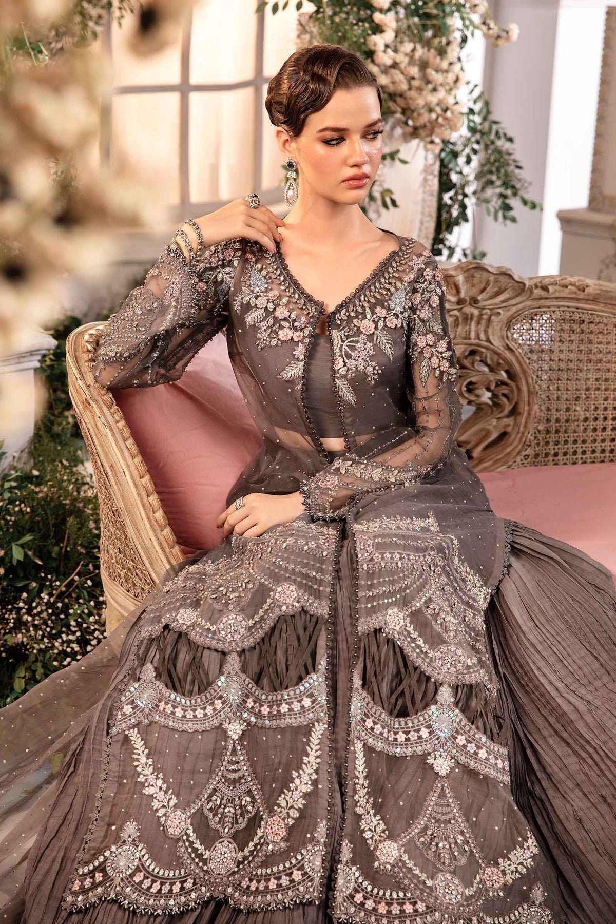 Maria B | Mbroidered Formals 24 | Organza Suit | BD-2902 - by - Libasekhas UK - Registered Vendor of : Maria B - 100% Original Designer Dresss