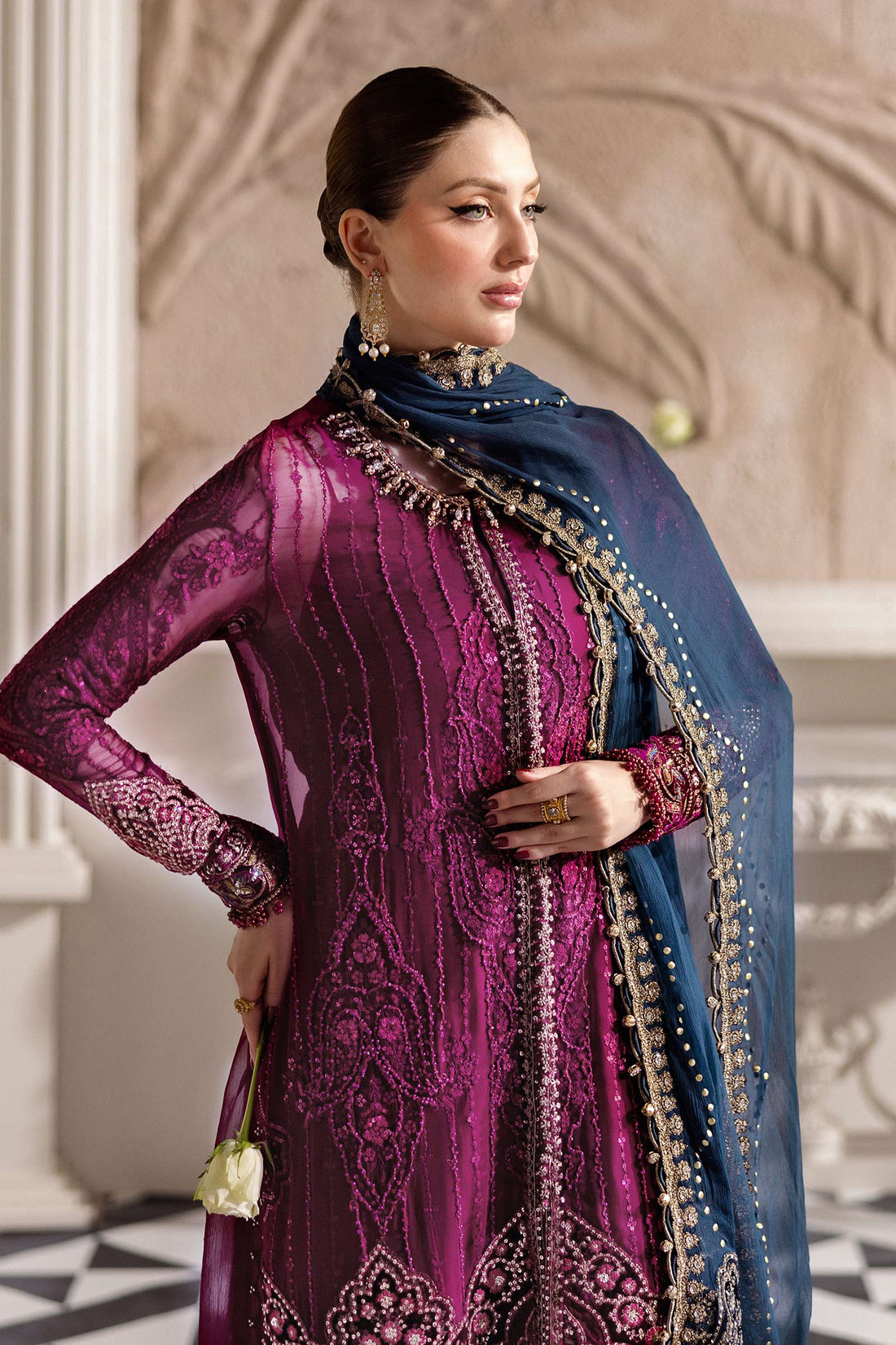 Maria B | Chiffon Formals 25 | MPC-25-102 - by Libasekhas UK - Registered Vendor of : Maria B - 100% Original Designer Dress