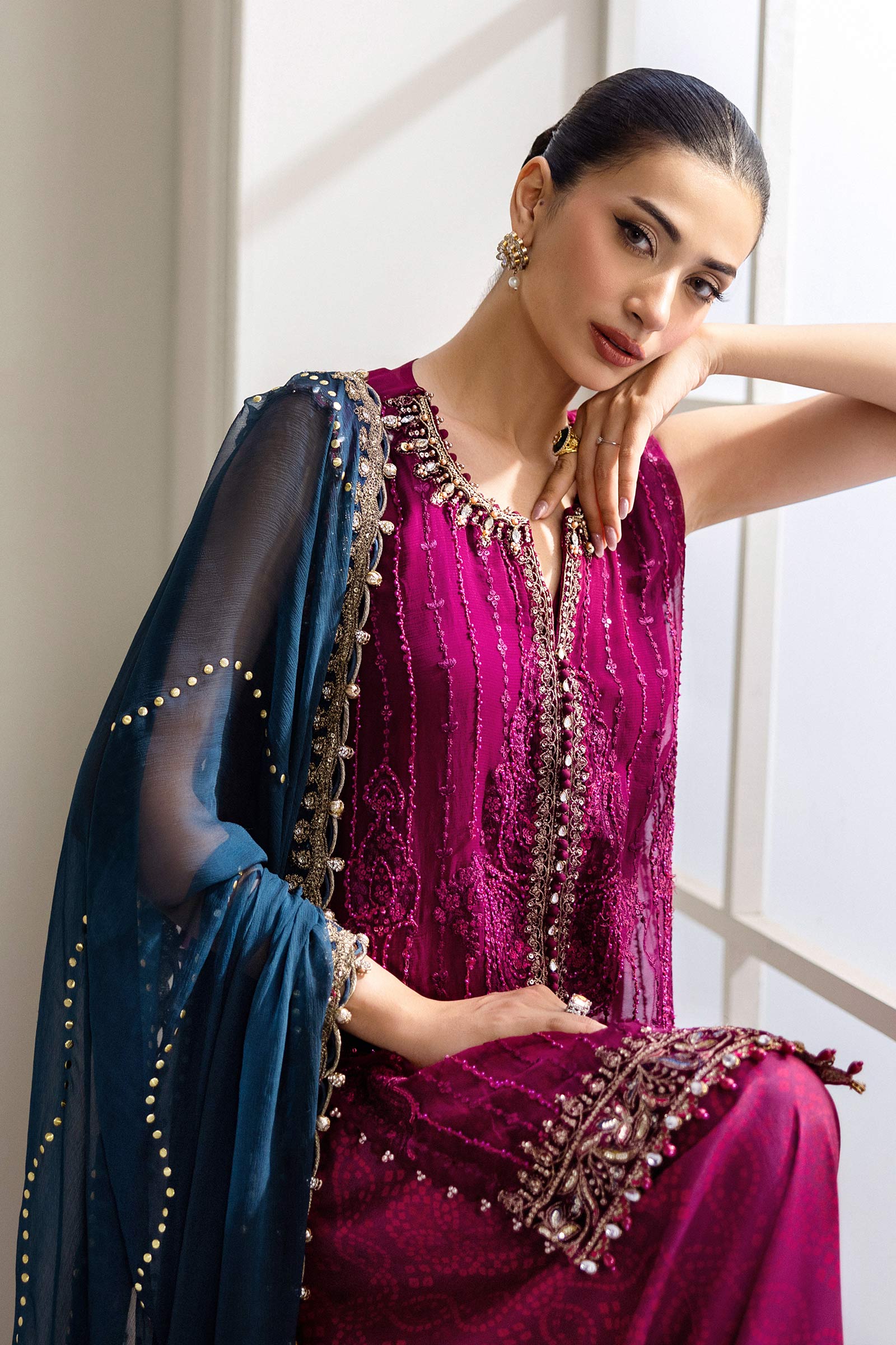 Maria B | Chiffon Formals 25 | MPC-25-102 - by Libasekhas UK - Registered Vendor of : Maria B - 100% Original Designer Dress