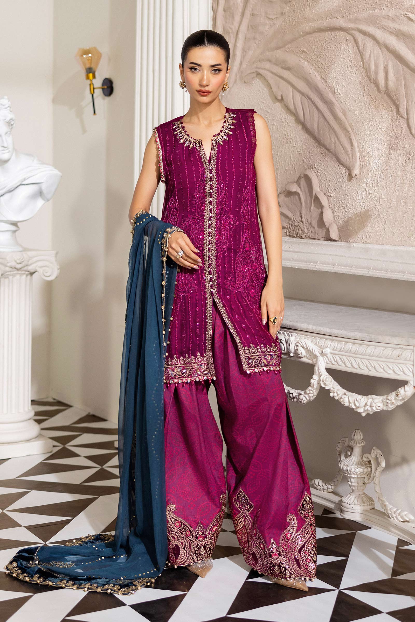 Maria B | Chiffon Formals 25 | MPC-25-102 - by Libasekhas UK - Registered Vendor of : Maria B - 100% Original Designer Dress